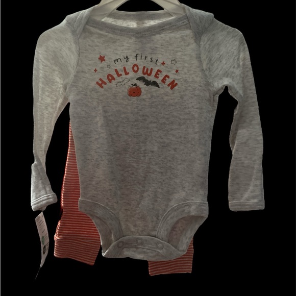 Carter's Gray and Orange Halloween Baby Onesie - Picture 1 of 4
